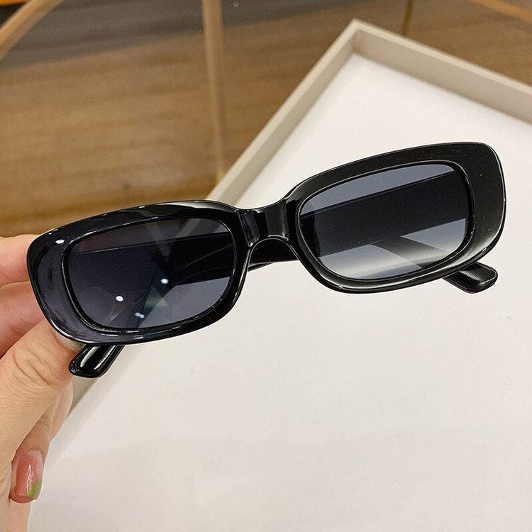 Both Black and White Fashion Retro Small Rectangle Sunglasses