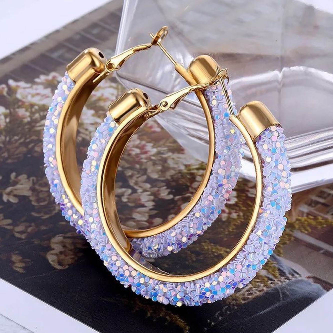 New design Gold color circle earrings Stainless Steel Big Round  Hoop Earrings gifts for women