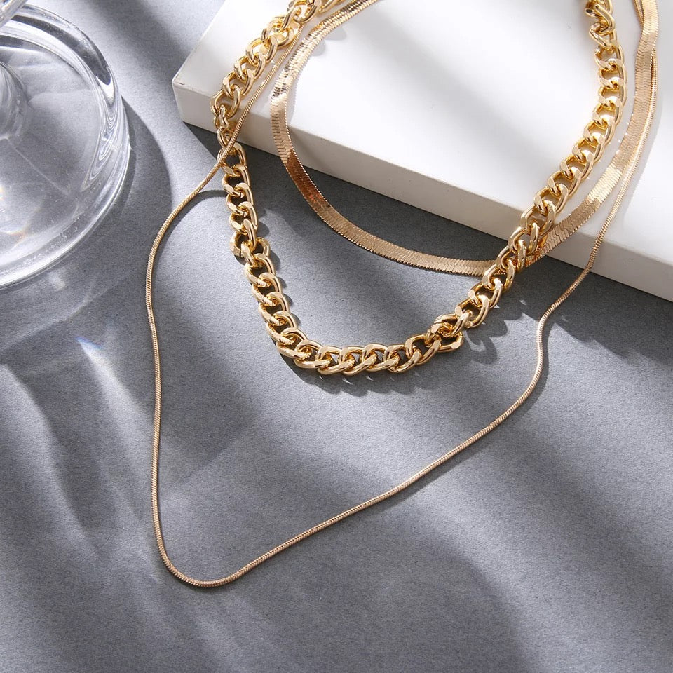 Vintage Punk Chains On The Neck Choker Pendant Necklace For Women Gold Color Thick Chain Necklaces