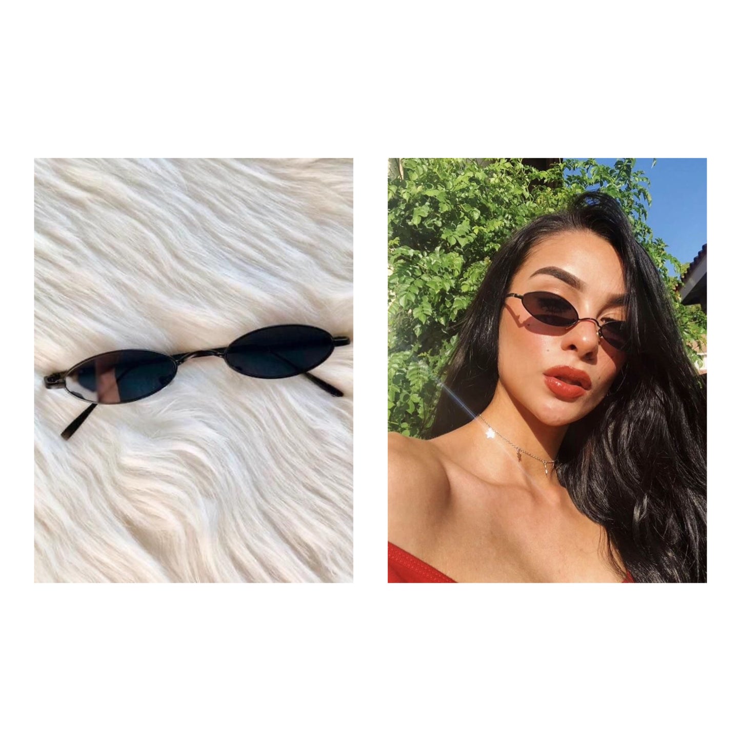 Brand Designer Small Round Oval Sunglasses Women Men Clear Color Lenses Unisex Ellipse Sun Glasses