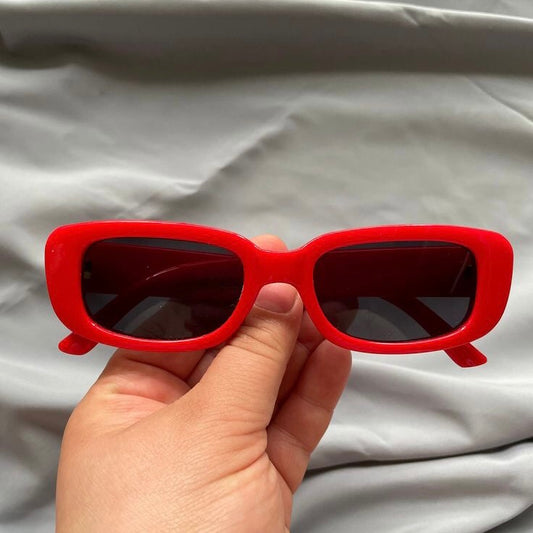 Red Fashion Retro Small Rectangle Sunglasses