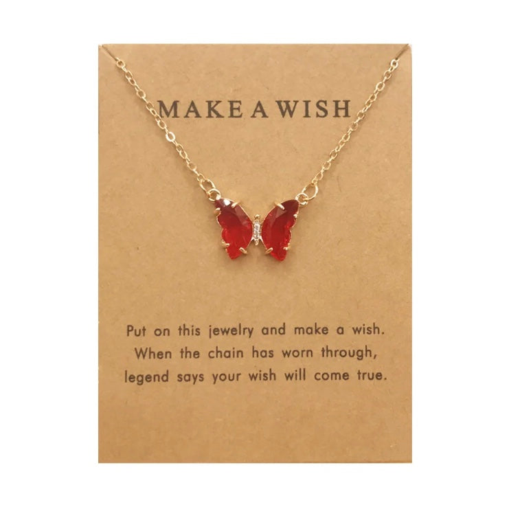 Fashion Jewelry INS Crystal Butterfly Pendant Necklace for Women Girls