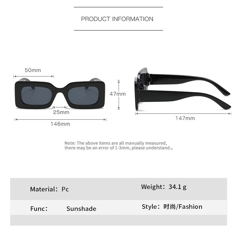 New Small Frame Square Sunglasses Women's Brand Designer Fashion Sun Glasses Women Summer Trend Eyewear UV400