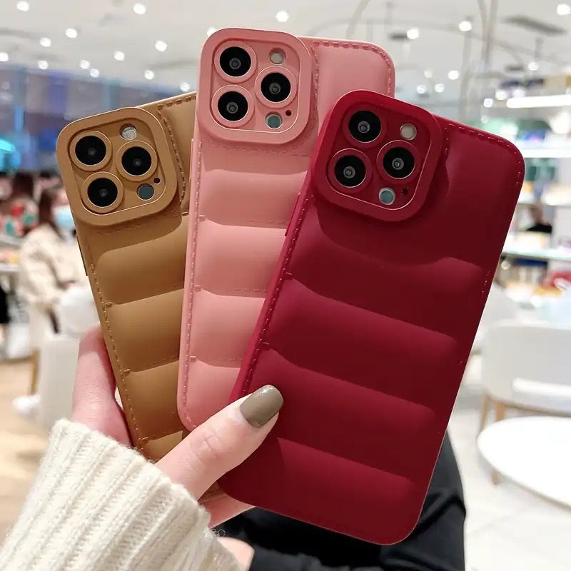 Soft Down Jacket Silicone Phone Case For iPhone 11 12 13 14