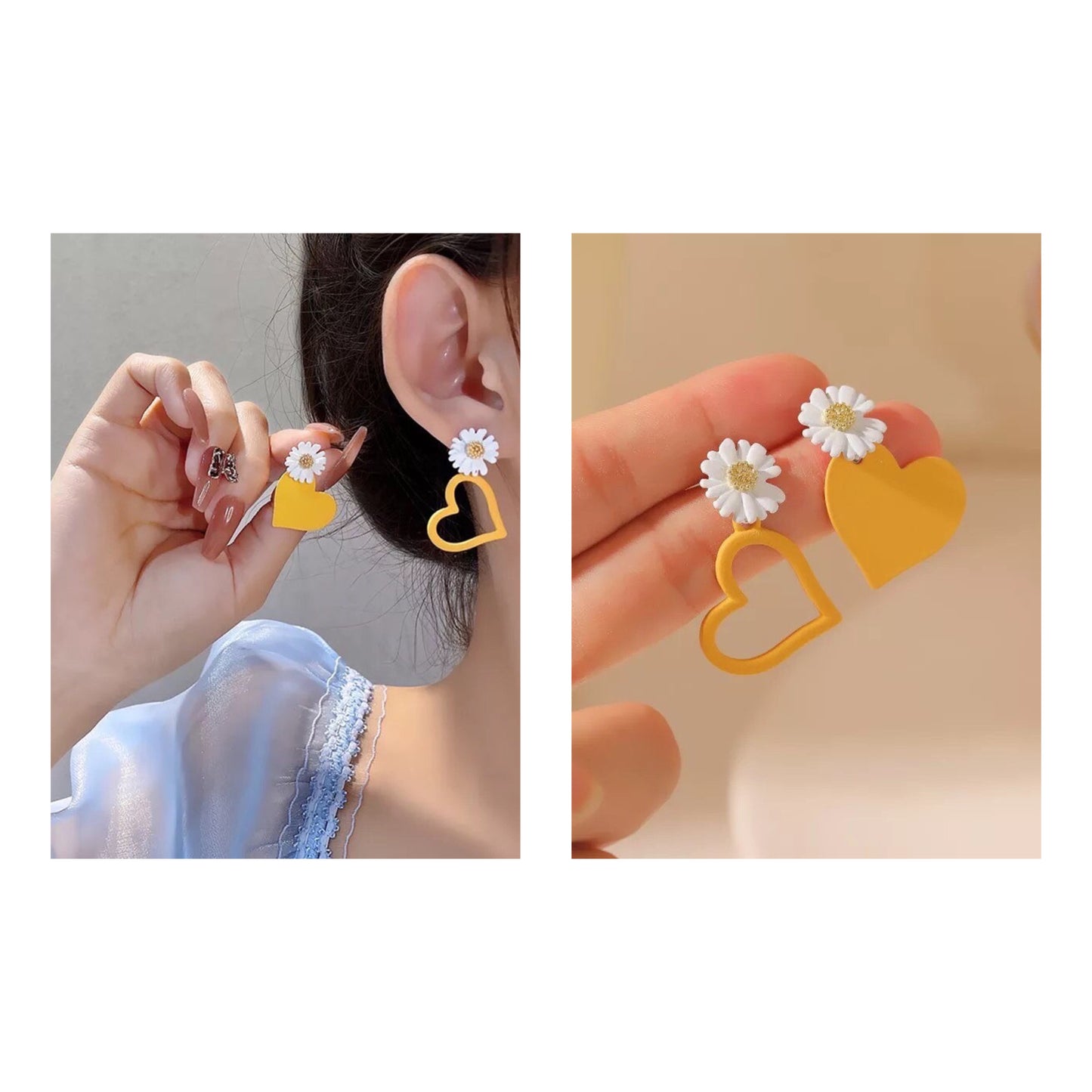 Geometry Yellow Drop Earring for Women 2024 New In Flower Earring Versatile Luxury Designer Jewelry