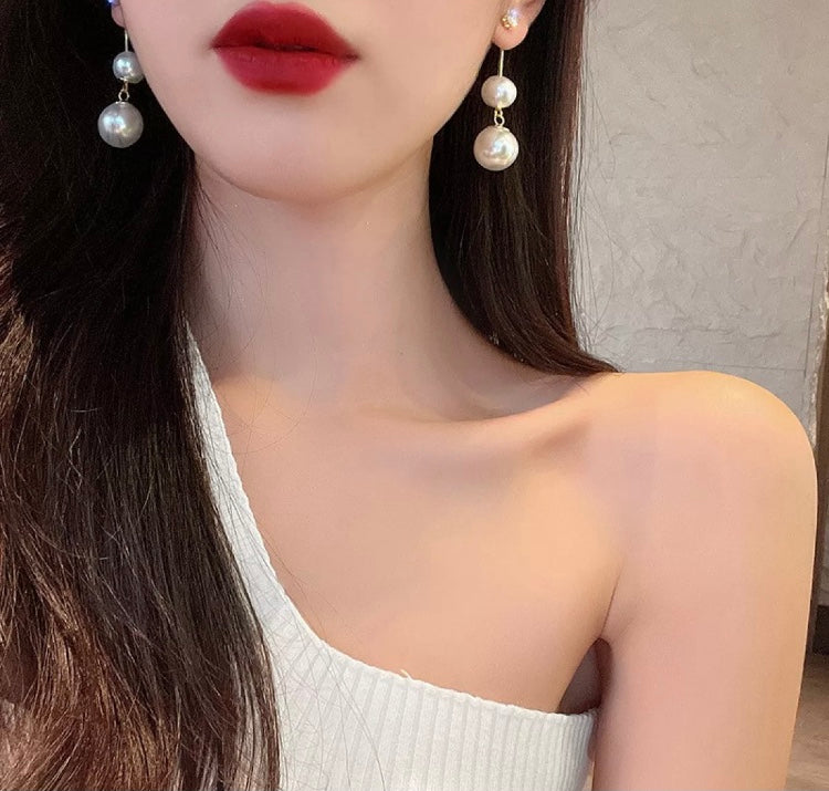 Fashion Trend Unique Design Elegant Exquisite Light Luxury Zircon Pearl Earrings For Women