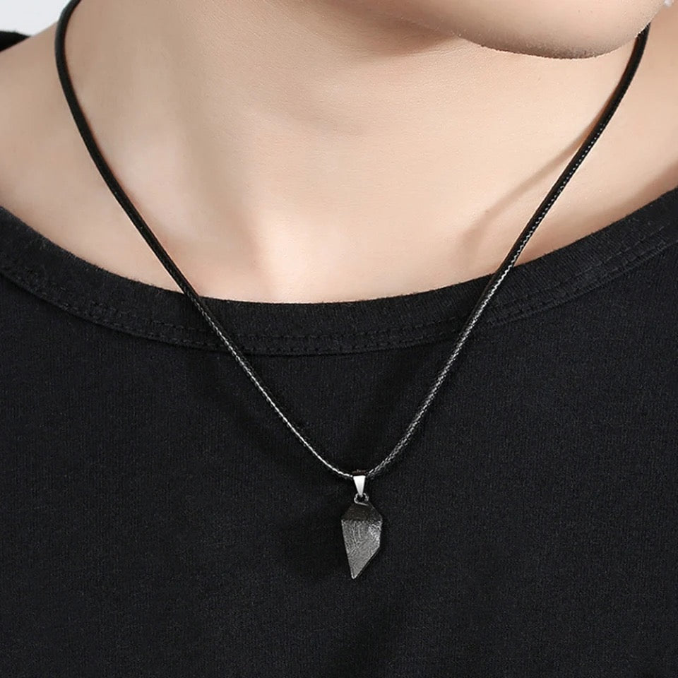 Magnetic Couple Heart Shape Necklace Gothic Punk Style