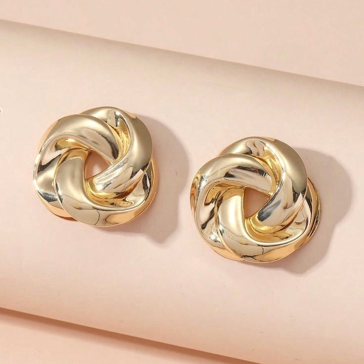 Exaggerated Geometry Irregular Metal Dangle Earrings