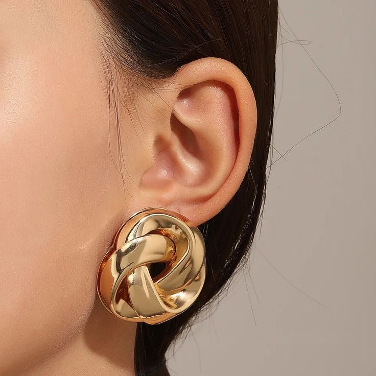 Exaggerated Geometry Irregular Metal Dangle Earrings