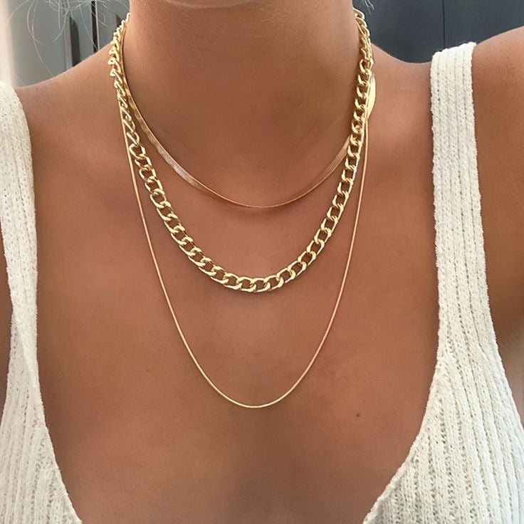 Vintage Punk Chains On The Neck Choker Pendant Necklace For Women Gold Color Thick Chain Necklaces
