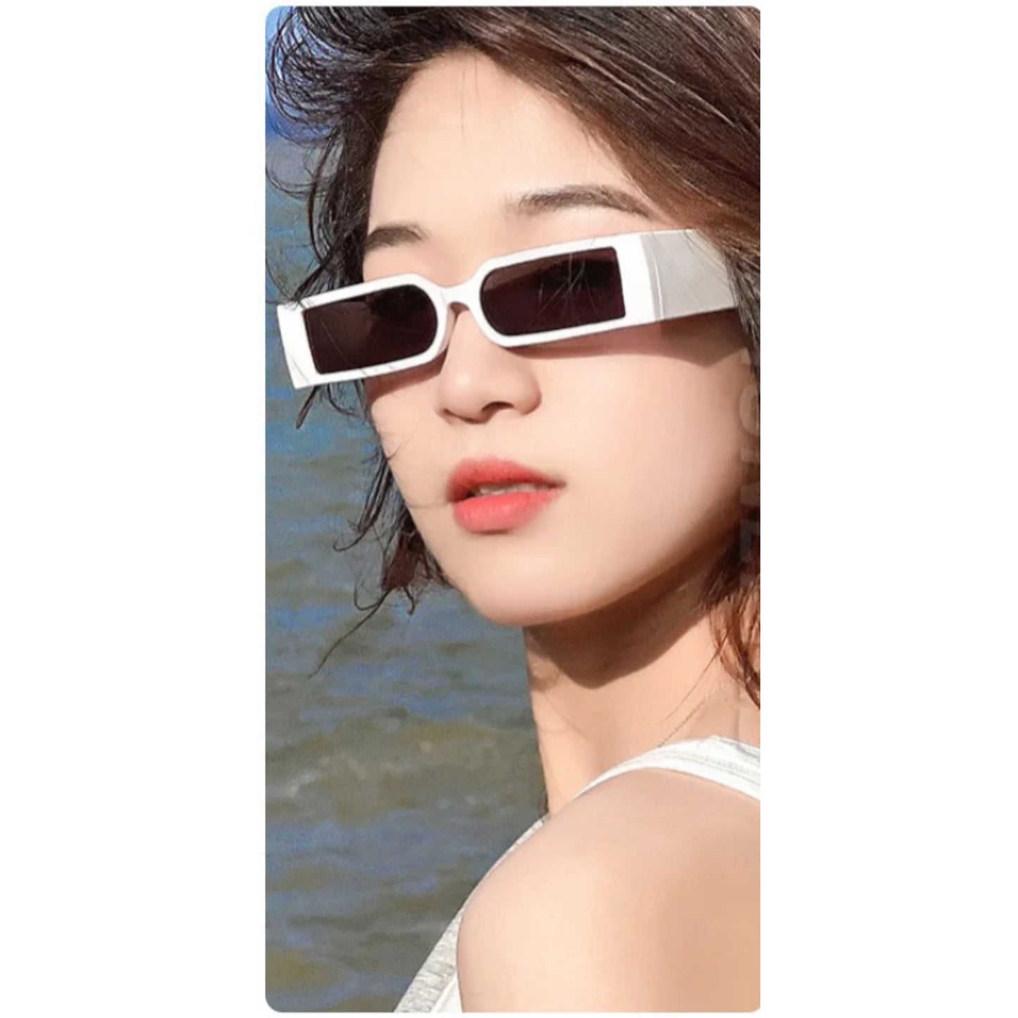 Rectangle Vintage Sunglasses Personality Small Frame Punk Sun Glasses