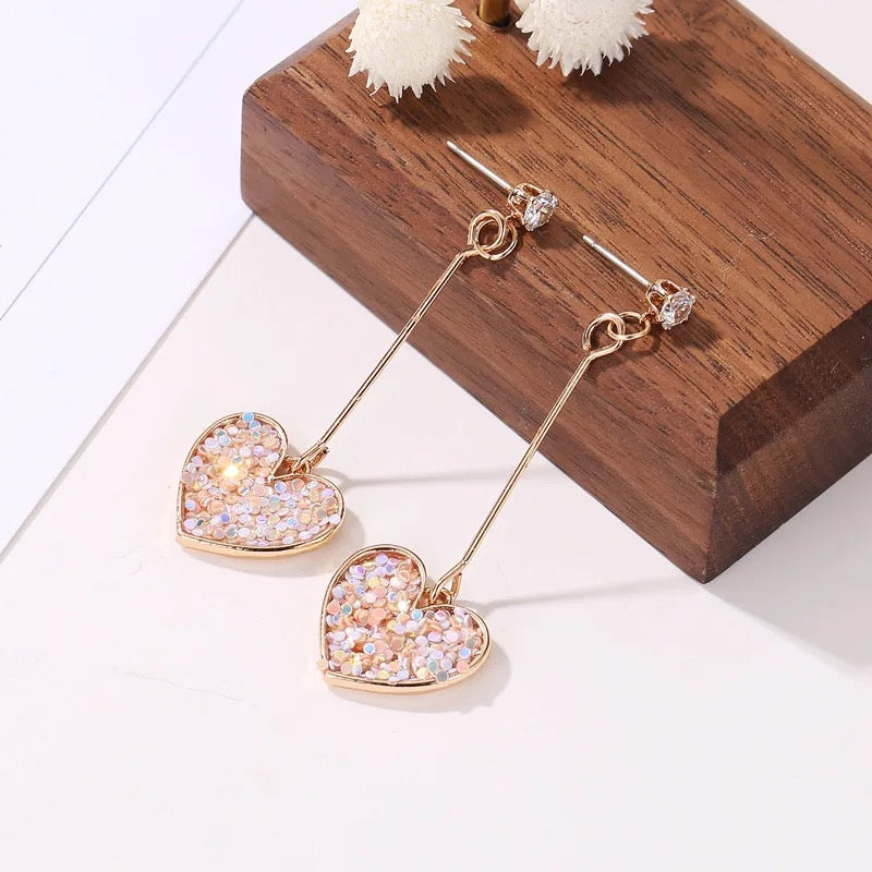 New Heart Hoop Earrings New Design Rhinestone Crystal Earrings for Women