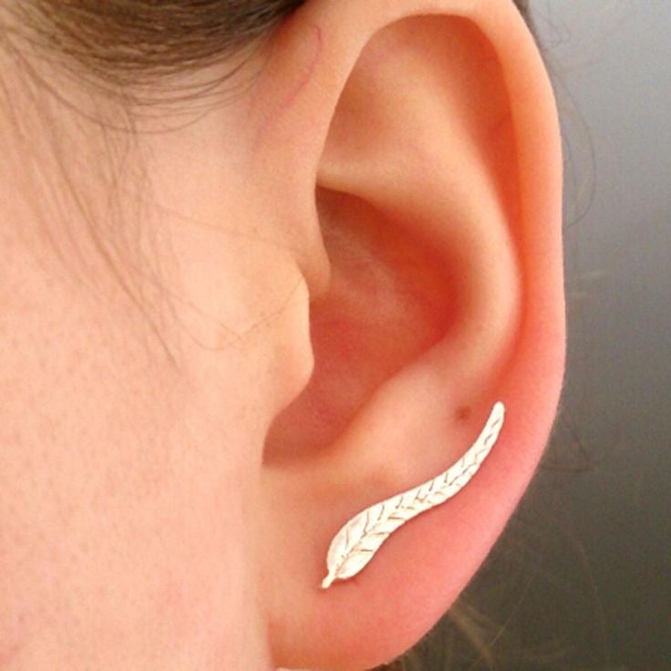 Fashion Girls Leaf Stud Earrings For women simple leaves Ear Cuff Earrings