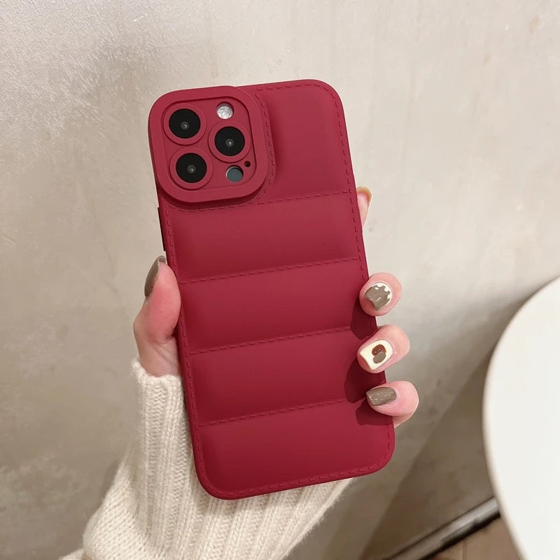 Soft Down Jacket Silicone Phone Case For iPhone 11 12 13 14