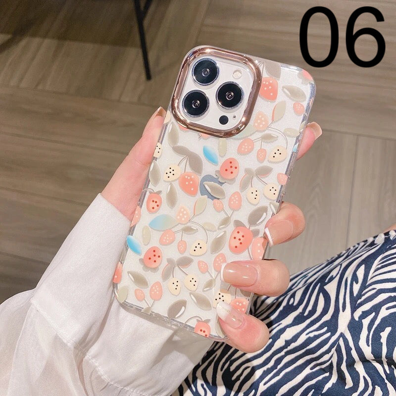 Fashion Flowers Transparent Phone Case For iphone 11 12 13 14 Pro Max Plus Shockproof Bumper Back Cover