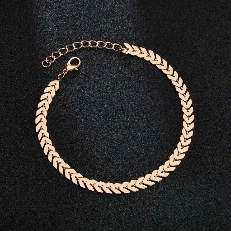 Delysia Fashionable Summer Beach Accessories Bohemian Arrow Women Chain Ankle Bracelet