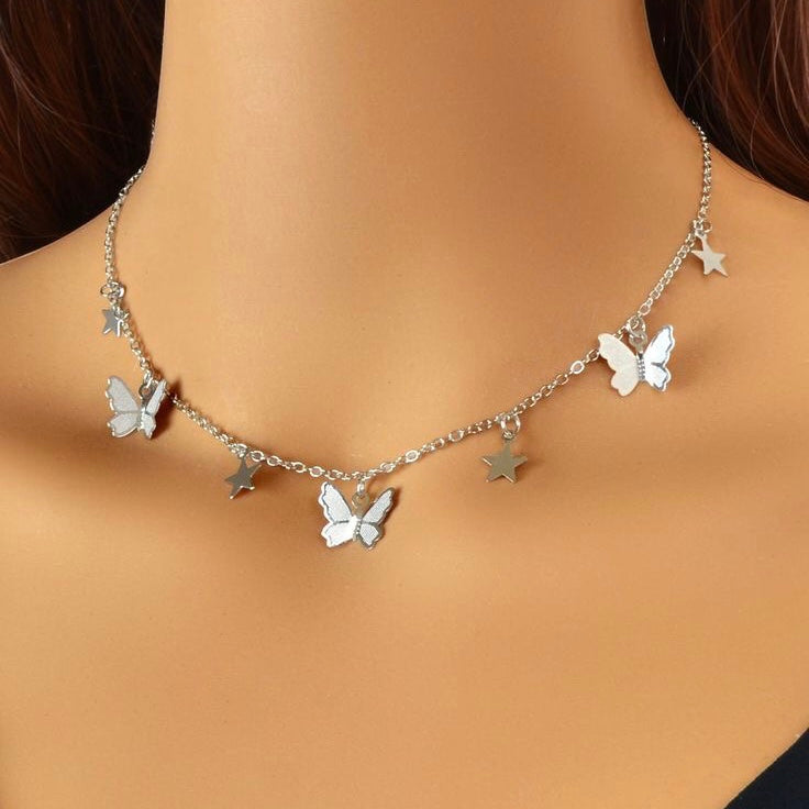 Bohemian Short Clavicle Butterfly Chain Pendant Necklace For Women Charm