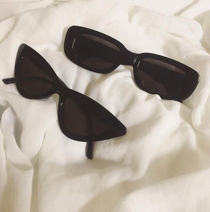 Both Rectangle and Cat Eye Sunglasses Personality Small Frame Punk Sun Glasses