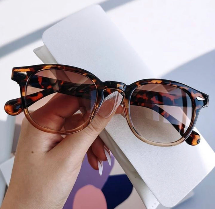 Leopard Gradient Fashion Retro Sunglasses