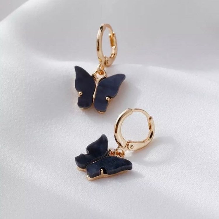 Fashionable Acrylic Butterfly Earrings Fresh Sweet Colorful Ear Clips Ear Jewelry Women